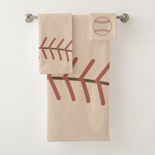 Ensemble de serviettes de salle de bain de basebal (En situation)