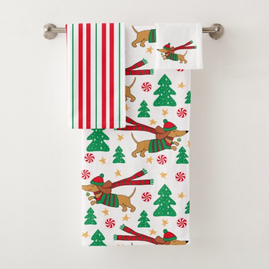 Ensemble de serviettes de salle de bain de Noël po (En situation)