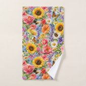 Ensemble de serviettes de salle de bain florales t (Serviette à main)