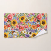 Ensemble de serviettes de salle de bain florales t (Serviette à main)