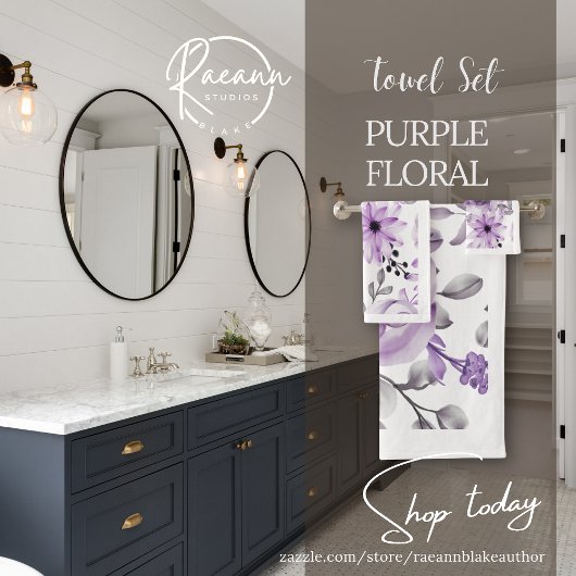 Ensemble de serviettes de salle de bain florales v