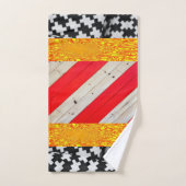 Ensemble de serviettes de salle de bain Noir Jaune (Serviette à main)