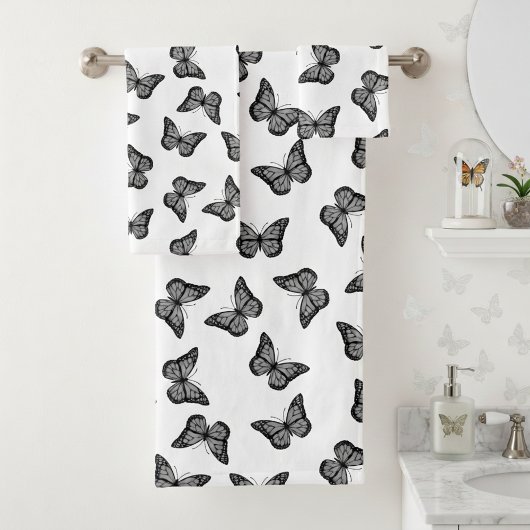 Ensemble de serviettes de salle de bain Papillons