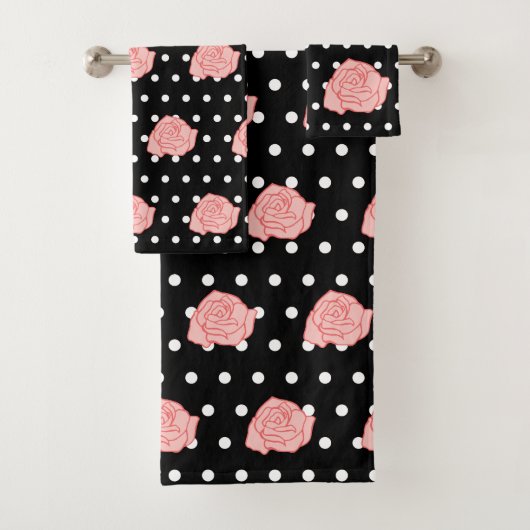 Ensemble de serviettes de salle de bain Rose Rose  (En situation)