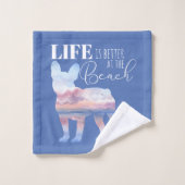 Ensemble de serviettes de scène de Bulldog Beach (Gant de toilette)