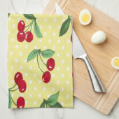 Ensemble de serviettes de thé à la cerise rétro (3 (Quart Plié)