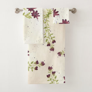 Ensemble de serviettes de toilette à fleurs d'élég