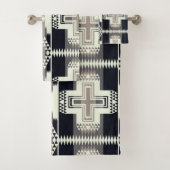 Ensemble de serviettes de toilette à motif amérind (En situation)