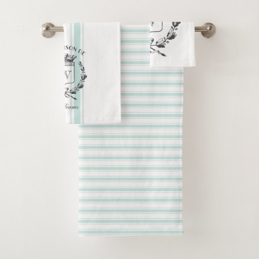 Ensemble de serviettes de toilette Aqua Grain Sack (En situation)