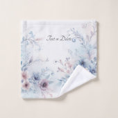 Ensemble de serviettes de toilette bleu rose (Gant de toilette)