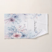 Ensemble de serviettes de toilette bleu rose (Serviette à main)