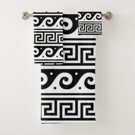 Ensemble de serviettes de toilette de la clé grecq (En situation)