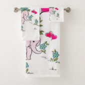 Ensemble de serviettes de toilette Elephant Pink H (En situation)