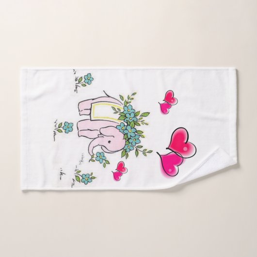 Ensemble de serviettes de toilette Elephant Pink H (Serviette à main)