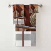 Ensemble de serviettes de toilette Floral Horses (En situation)