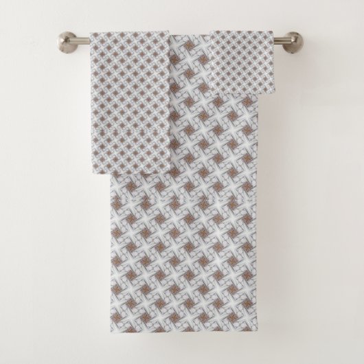 Ensemble de serviettes de toilette Motif Latique C (En situation)