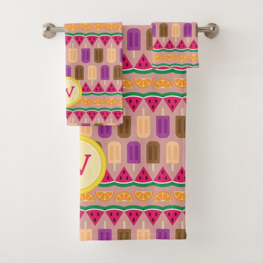 Ensemble de serviettes de toilette Sweets Summer (En situation)