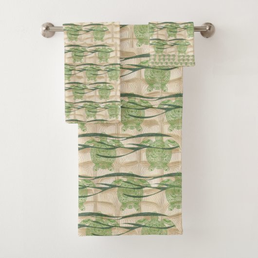 Ensemble de serviettes de tortue de mer (En situation)