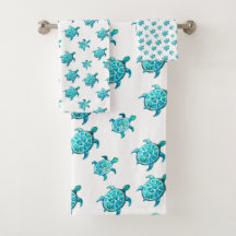 Ensemble de serviettes de tortue de mer
