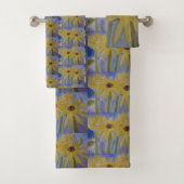 Ensemble de serviettes de tournesol jaune été (En situation)