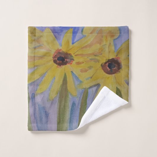 Ensemble de serviettes de tournesol jaune été (Gant de toilette)