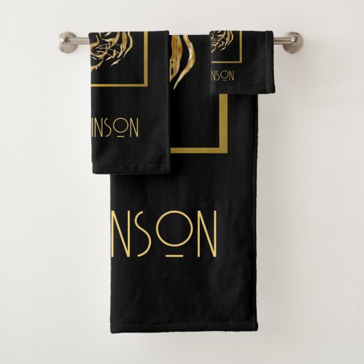 Ensemble de serviettes de visage de tigre noir et (En situation)