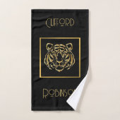 Ensemble de serviettes de visage de tigre noir et (Serviette à main)