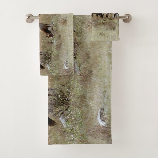 Ensemble de serviettes de wapitis (En situation)