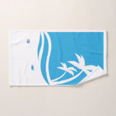 Ensemble de serviettes design de plage bleu et bla (Serviette à main)