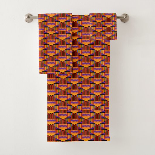 Ensemble de serviettes design moderne Kente (En situation)