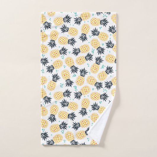 Ensemble de serviettes d'impression d'ananas (Serviette à main)