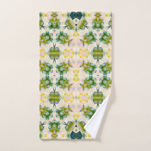 Ensemble de serviettes d'impression en fleurs vert (Serviette à main)