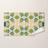 Ensemble de serviettes d'impression en fleurs vert (Serviette à main)