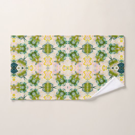 Ensemble de serviettes d'impression en fleurs vert (Serviette à main)