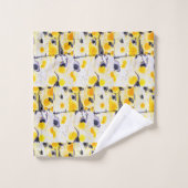 Ensemble de serviettes d'impression noir et jaune (Gant de toilette)