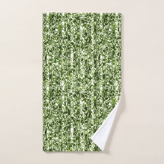 Ensemble de serviettes d'impression vert multicolo (Serviette à main)