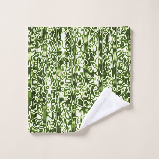 Ensemble de serviettes d'impression vert multicolo (Gant de toilette)