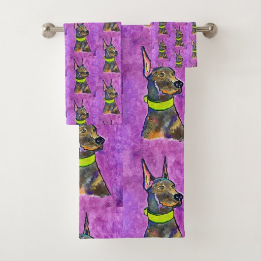 Ensemble de serviettes Doberman (En situation)