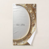 Ensemble de serviettes dorées ornées (Serviette à main)