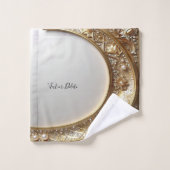Ensemble de serviettes dorées ornées (Gant de toilette)