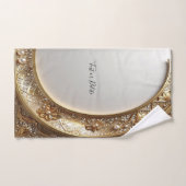 Ensemble de serviettes dorées ornées (Serviette à main)