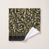 Ensemble de serviettes - Drame en noir et or (Gant de toilette)