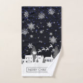 Ensemble de serviettes du village de Noël (Serviette à main)