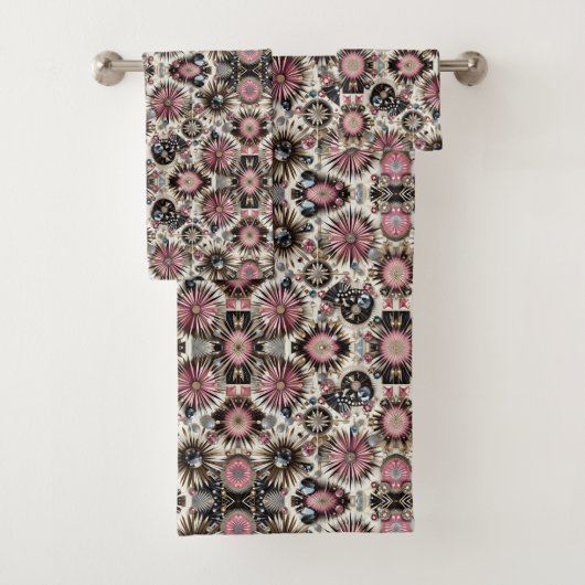 Ensemble de serviettes élégant diamant rose milieu (En situation)