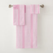 Ensemble de serviettes élégant Plaid rose clair pe (En situation)