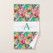 Ensemble de serviettes élégantes de printemps aux  (Serviette à main)