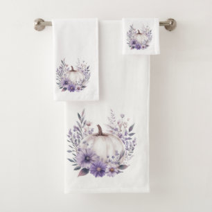Ensemble de serviettes élégantes fleurs violettes