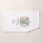 Ensemble de serviettes Eléphant Amour Personnalisé (Serviette à main)