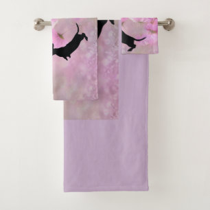 Ensemble de serviettes en dachshund de lavande flo
