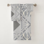 Ensemble de serviettes en diamant gris argenté (En situation)